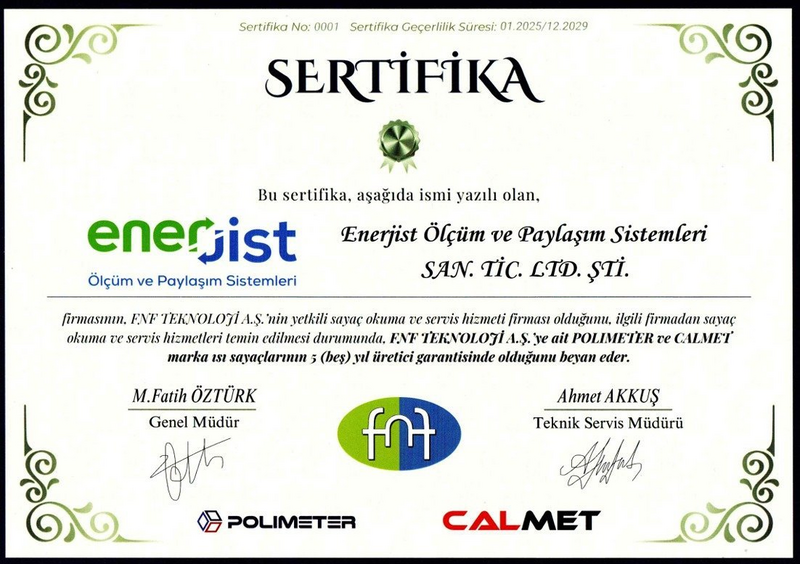 Enerjist 5 Yıl Garanti Sertifikası